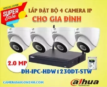 Lắp đặt camera tân phú Bộ 4 Camera IP Wifi Dahua DH-IPC-HDW1230DT-STW