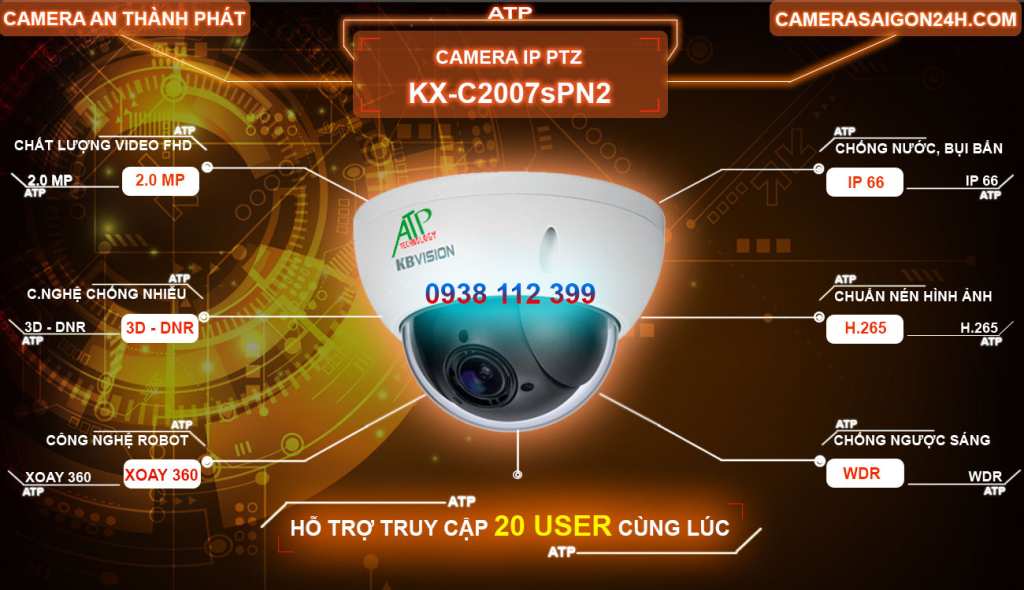 đặc điểm camera ptz mini KX-C2007sPN2