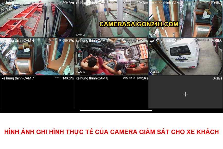 hình ảnh ghi hình thực tế camera giám sát xe khách