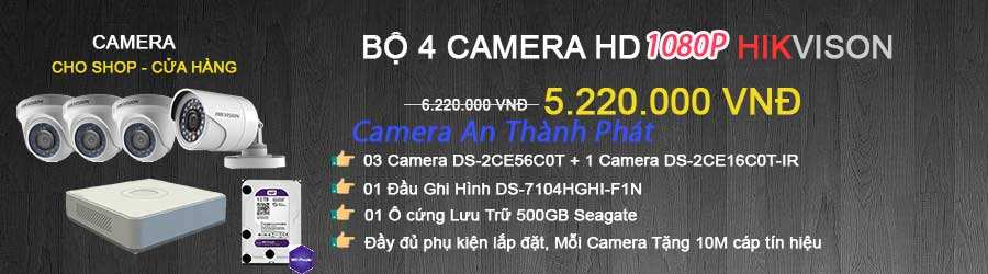 lắp đặt trọn bộ 4 camera hikvision cho cửa hàng