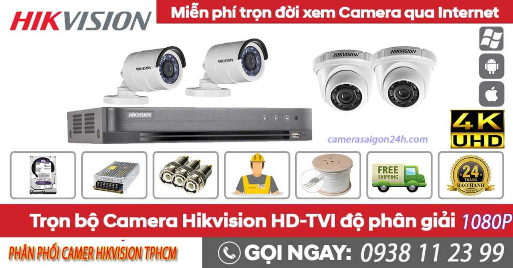lắp đặt trọn bộ camera hikvision giá rẻ cho văn phòng