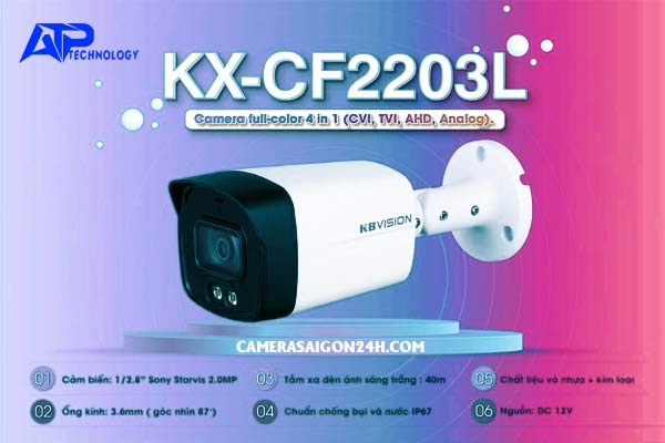 lắp camera full color Kbvision KX-CF2203L
