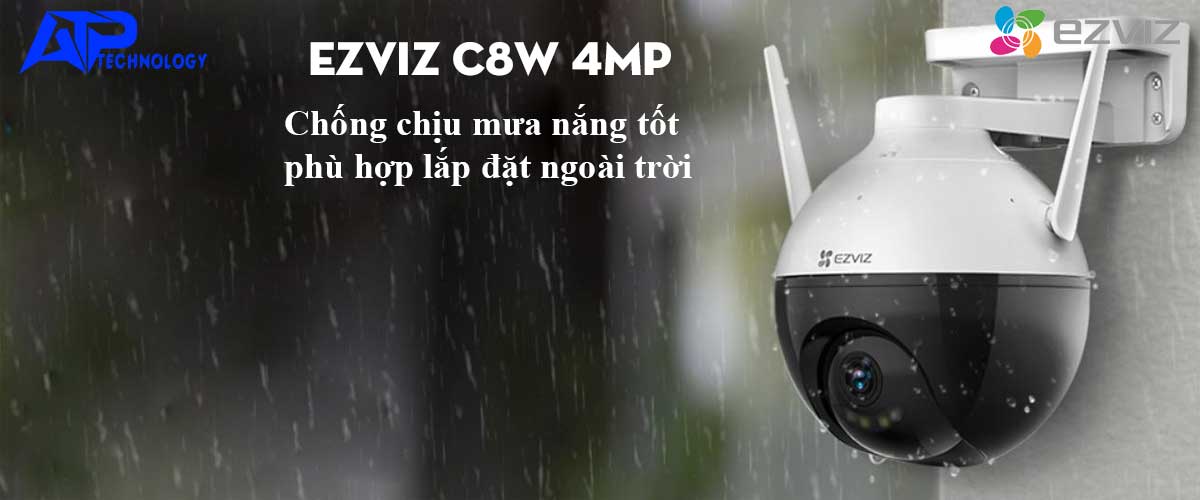 Camera IP Wifi EZVIZ C8W 4MP phu hop lap ngoai troi