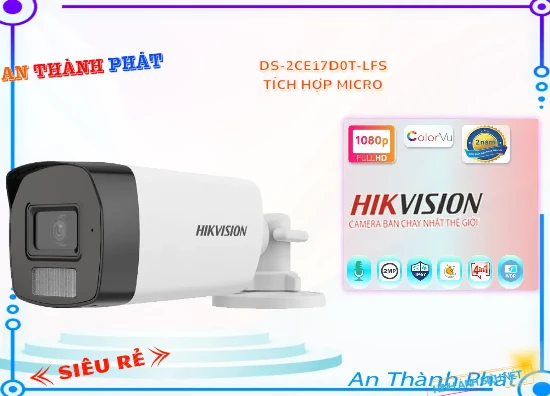DS-2CE17D0T-LFS Camera Hikvision Thu Âm, phân phối camera DS-2CE17D0T-LFS ,thông số camera DS-2CE17D0T-LFS, bán camera DS-2CE17D0T-LFS, giá camera hikvision DS-2CE17D0T-LFS