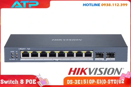 Lắp đặt camera Switch 8 Cổng PoE DS-3E1510P-EI(O-STD)V2