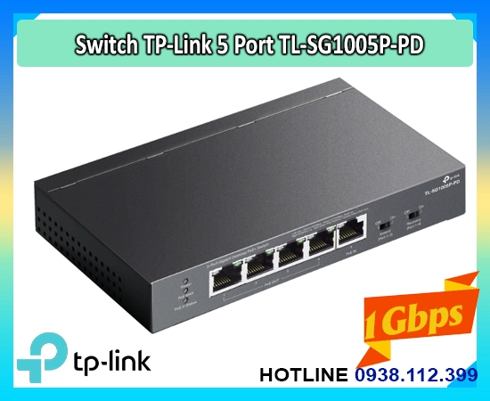 TL-SG1005P-PD, TL-SG1005P PoE, switch TL-SG1005P, switch 5 cổng PoE TL-SG1005P, TL-SG1005P 4 PoE 65W, TL-SG1005P gigabit, mua TL-SG1005P