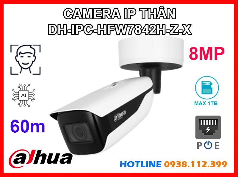 Lắp đặt camera Camera Dahua DH-IPC-HFW7842H-Z-X (8MP)