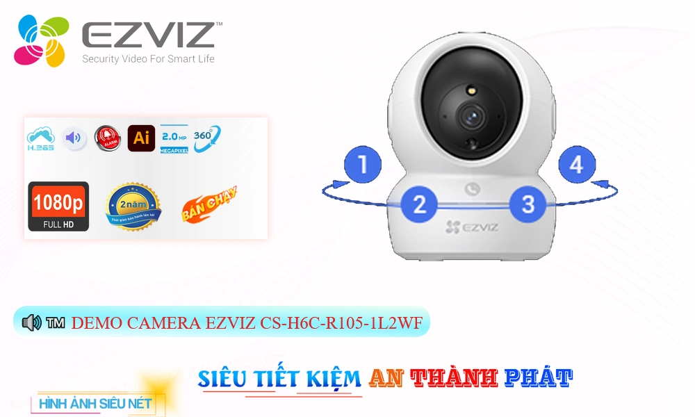 Camera An Ninh  Wifi Ezviz CS-H6c-R105-1L2WF Mẫu Đẹp
