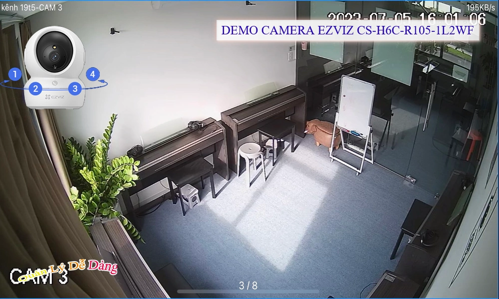 Camera An Ninh  Wifi Ezviz CS-H6c-R105-1L2WF Mẫu Đẹp