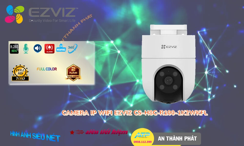 Camera An Ninh  Wifi Ezviz CS-H8c-R100-1K2WKFL Sắt Nét