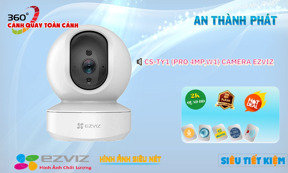 Wifi Không Dây CS-TY1 (Pro 4MP,W1) Hình Ảnh Đẹp Wifi Ezviz