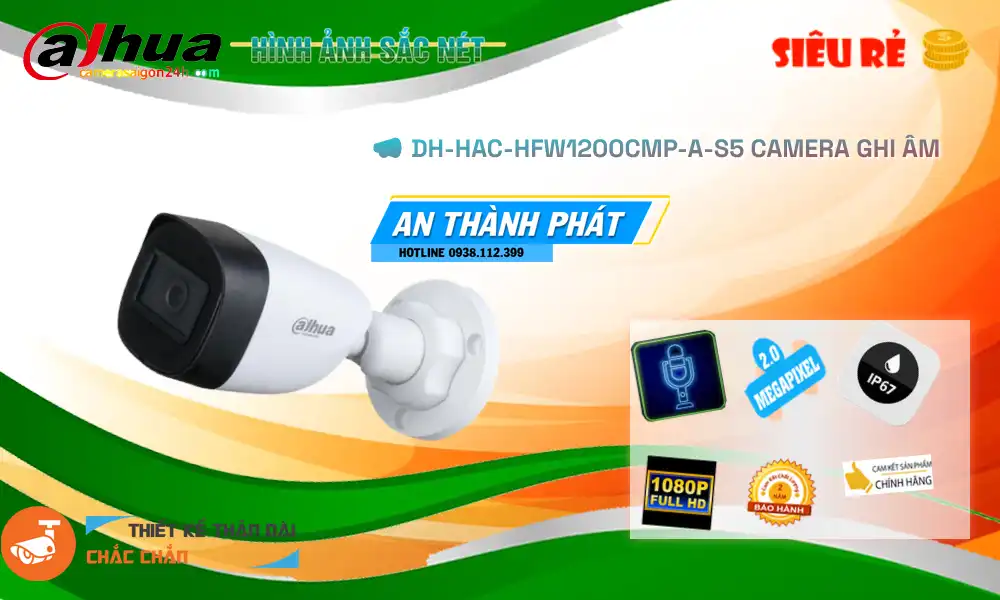 Camera Dahua DH-HAC-HFW1200CMP-A-S5