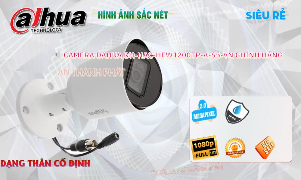 DH-HAC-HFW1200TP-A-S5-VN Dahua Thiết kế Đẹp DH-HAC-HFW1200TP-A-S5-VN Dahua Thiết kế Đẹp