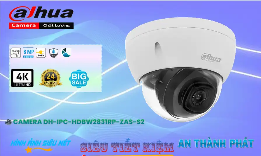 Camera Dahua Thiết kế Đẹp DH-IPC-HDBW2831RP-ZAS-S2