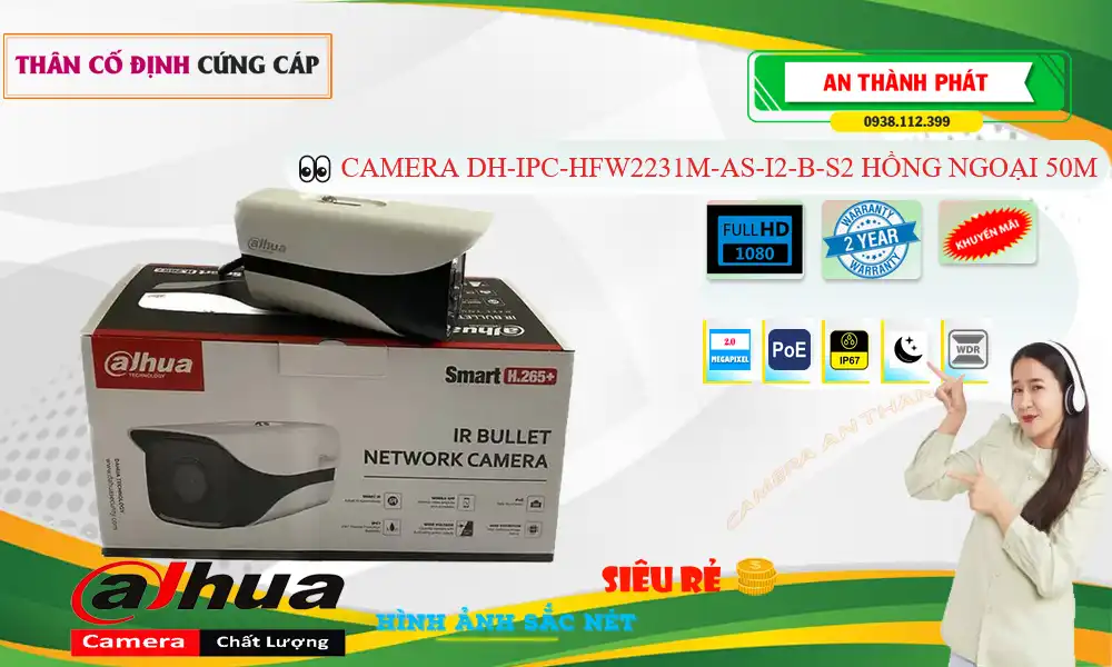 DH-IPC-HFW2231M-AS-I2-B-S2 Camera Dahua Chi phí phù hợp DH-IPC-HFW2231M-AS-I2-B-S2 Camera Dahua Chi phí phù hợp