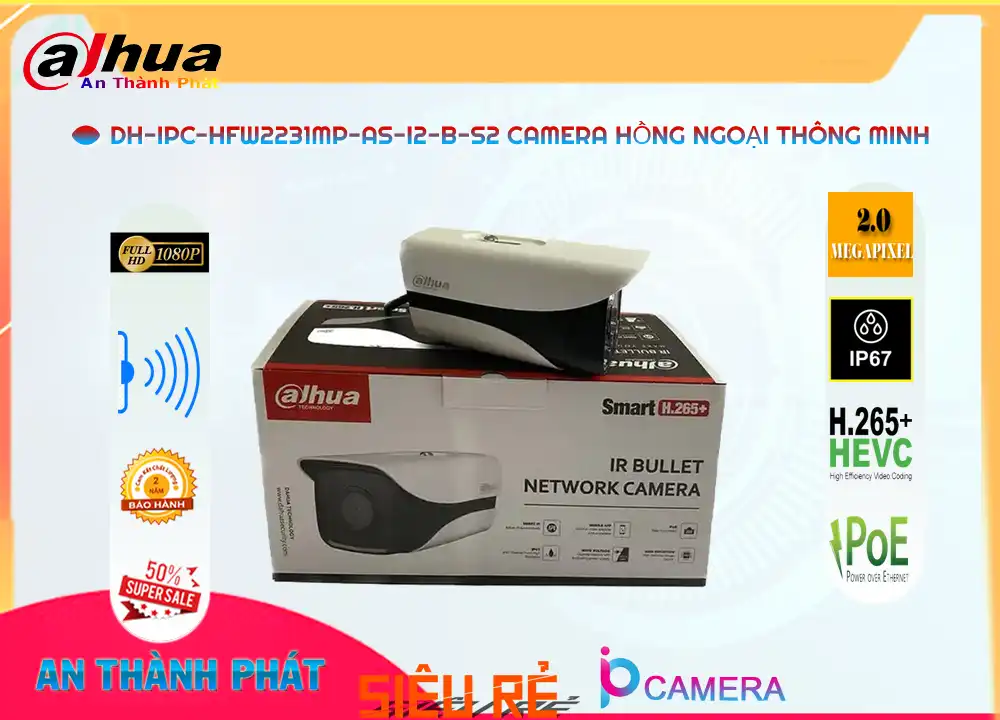✅ DH-IPC-HFW2231MP-AS-I2-B-S2 Camera Dahua Giá rẻ