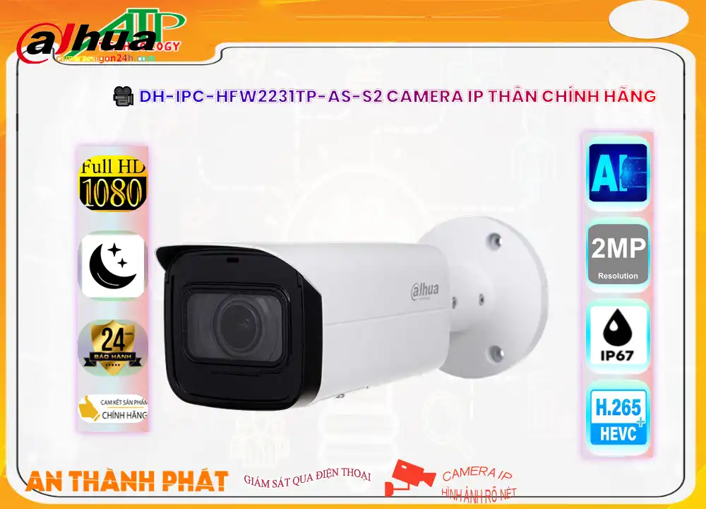 ✪ DH-IPC-HFW2231TP-AS-S2 Dahua Thiết kế Đẹp ✪ DH-IPC-HFW2231TP-AS-S2 Dahua Thiết kế Đẹp