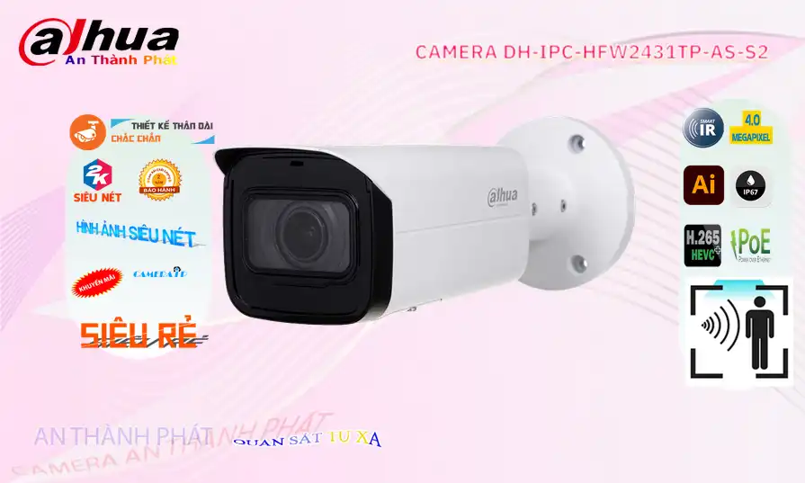 Camera DH-IPC-HFW2431TP-AS-S2 Dahua giá rẻ chất lượng cao Camera DH-IPC-HFW2431TP-AS-S2 Dahua giá rẻ chất lượng cao