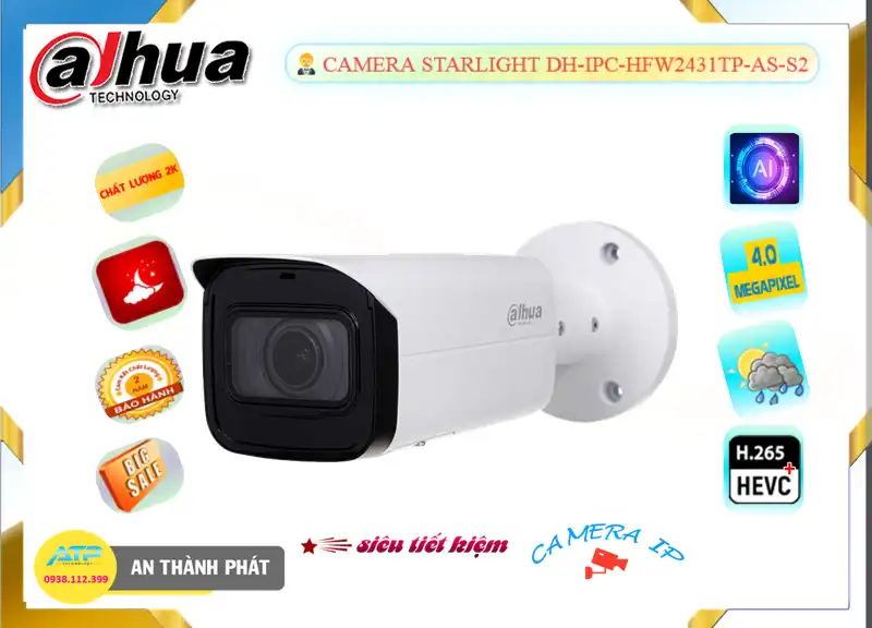 Camera DH-IPC-HFW2431TP-AS-S2 Dahua giá rẻ chất lượng cao Camera DH-IPC-HFW2431TP-AS-S2 Dahua giá rẻ chất lượng cao