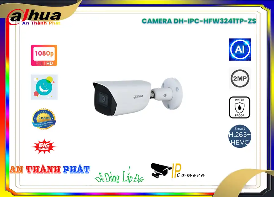 Camera Dahua DH-IPC-HFW3241TP-ZS Tiết Kiệm Camera Dahua DH-IPC-HFW3241TP-ZS Tiết Kiệm