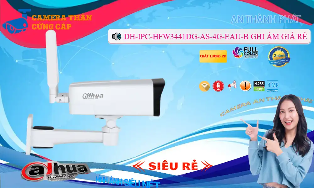 Camera DH-IPC-HFW3441DG-AS-4G-EAU-B Dahua Camera DH-IPC-HFW3441DG-AS-4G-EAU-B Dahua