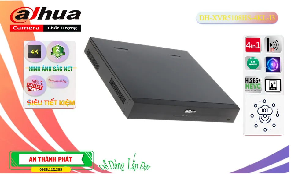 DH-XVR5108HS-4KL-I3 Đầu Ghi Dahua DH-XVR5108HS-4KL-I3 Đầu Ghi Dahua