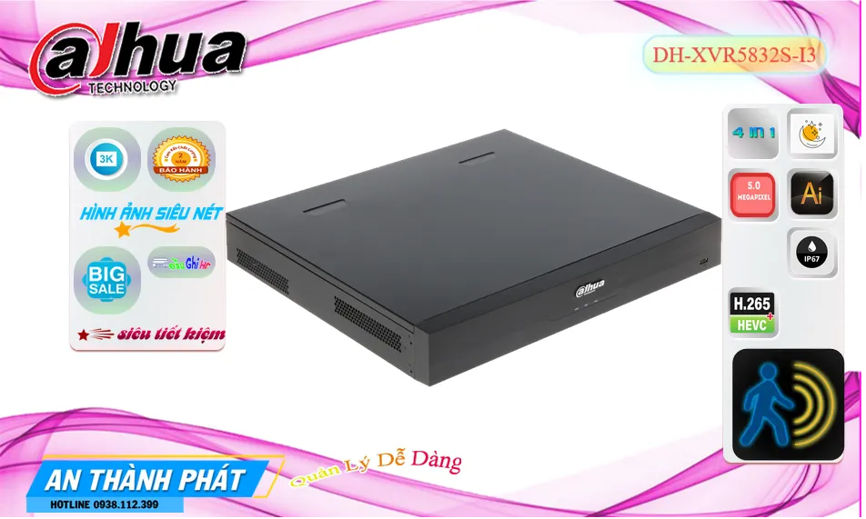 Đầu ghi Dahua DH-XVR5832S-I3 Đầu ghi Dahua DH-XVR5832S-I3