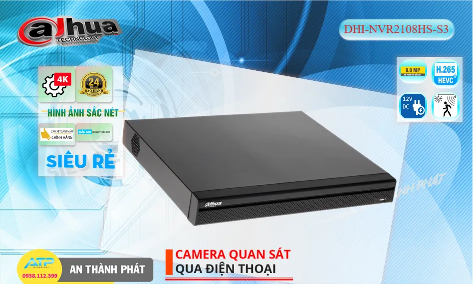 Đầu ghi Dahua DHI-NVR2108HS-S3 Đầu ghi Dahua DHI-NVR2108HS-S3