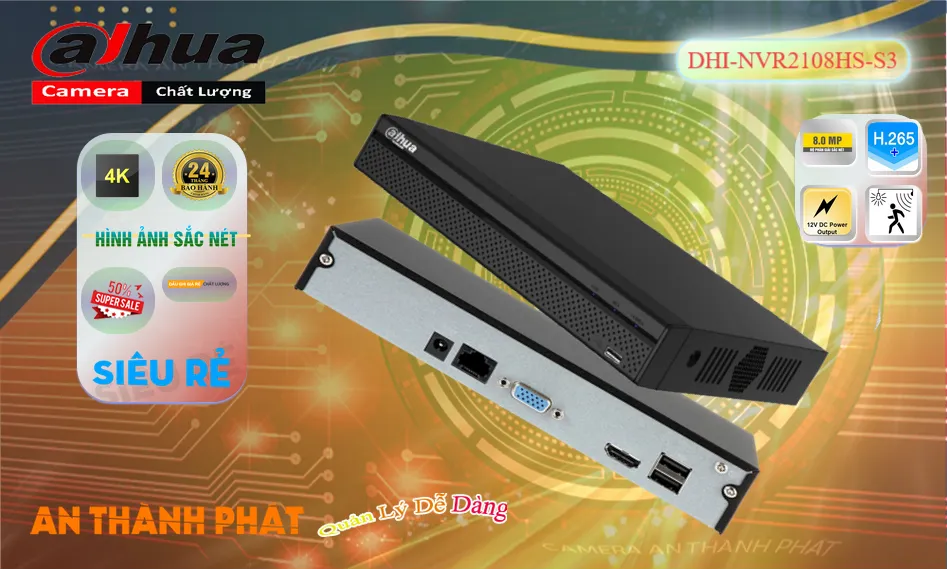Đầu ghi Dahua DHI-NVR2108HS-S3 Đầu ghi Dahua DHI-NVR2108HS-S3