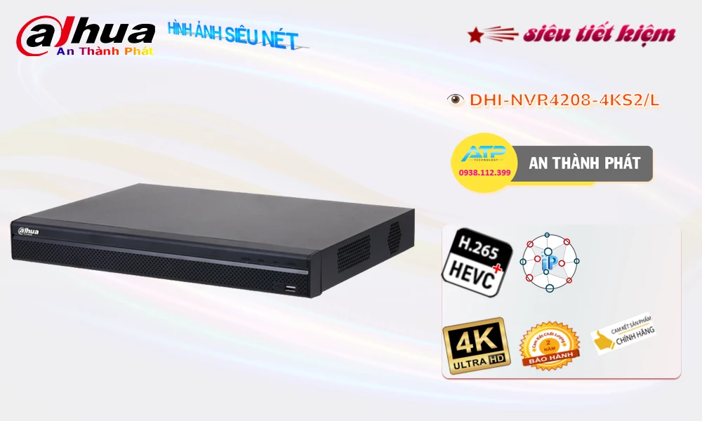 DHI-NVR4208-4KS2/L Đầu Thu Dahua DHI-NVR4208-4KS2/L Đầu Thu Dahua