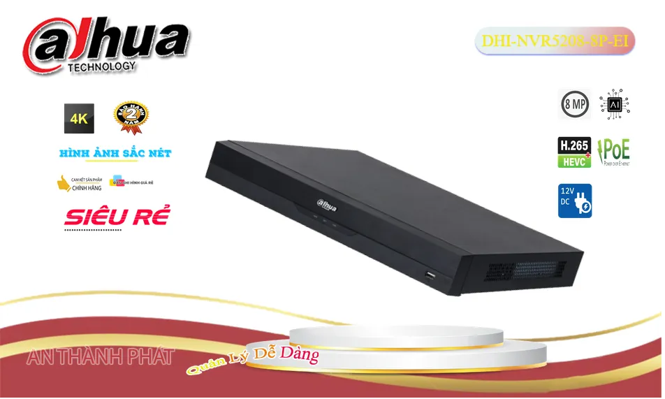 Dahua DHI-NVR5208-8P-EI Sắc Nét Dahua DHI-NVR5208-8P-EI Sắc Nét