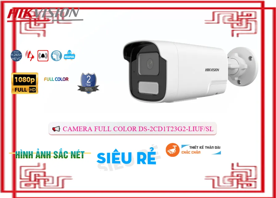 DS-2CD1T23G2-LIUF/SL sắc nét Hikvision