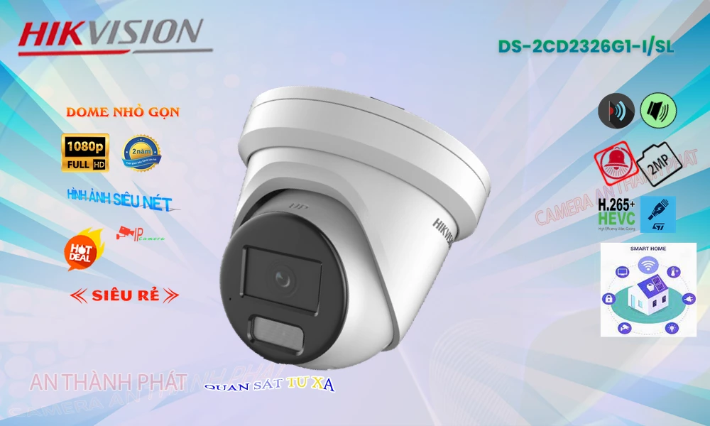 Camera An Ninh  Hikvision DS-2CD2326G1-I/SL Sắc Nét