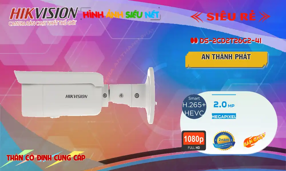 Hikvision DS-2CD2T26G2-4I Sắc Nét