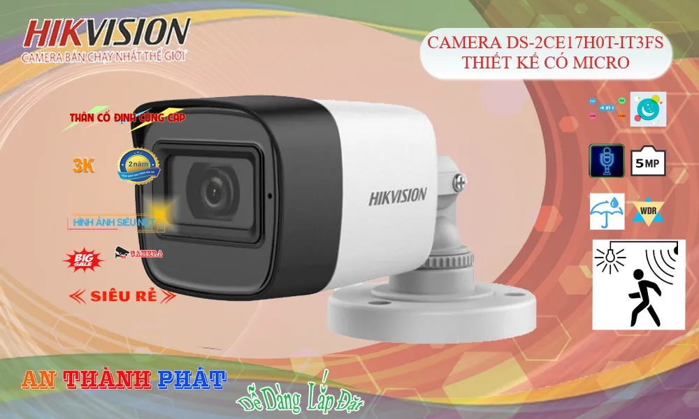 Camera Hikvision DS-2CE17H0T-IT3FS Tiết Kiệm Camera Hikvision DS-2CE17H0T-IT3FS Tiết Kiệm