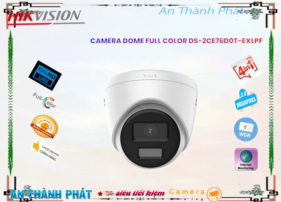 Camera An Ninh  Hikvision DS-2CE76D0T-EXLPF Tiết Kiệm