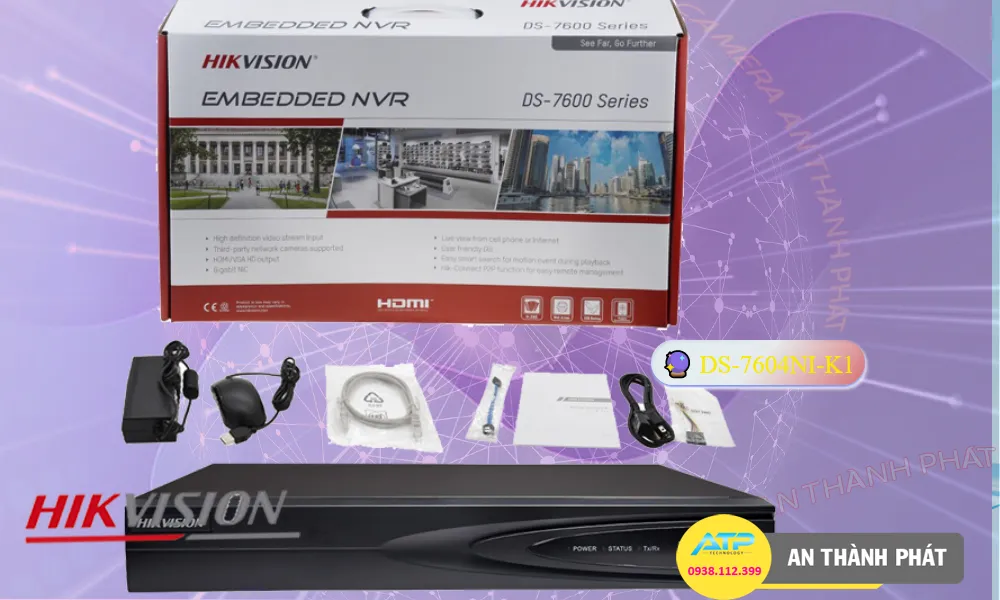 DS-7604NI-K1 Hikvision Thiết kế Đẹp DS-7604NI-K1 Hikvision Thiết kế Đẹp