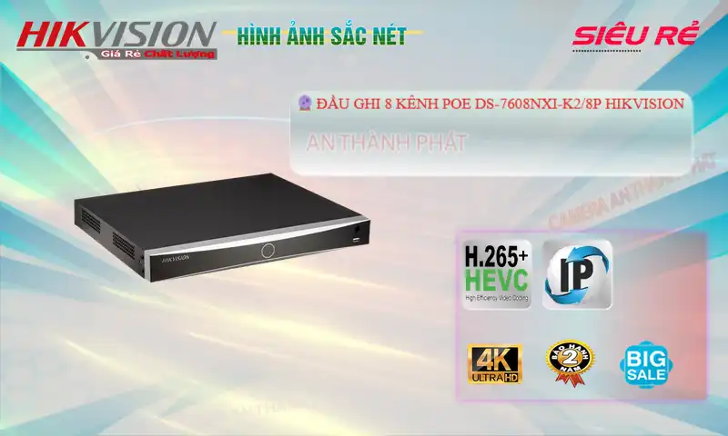 DS-7608NXI-K2/8P Đầu Ghi Hình DS-7608NXI-K2/8P Đầu Ghi Hình