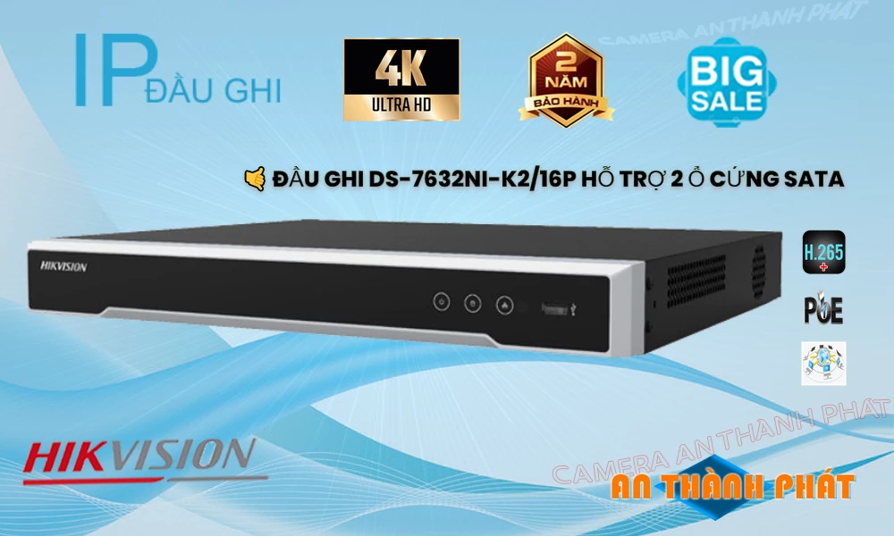 Đầu Thu DS-7632NI-K2/16P Hikvision