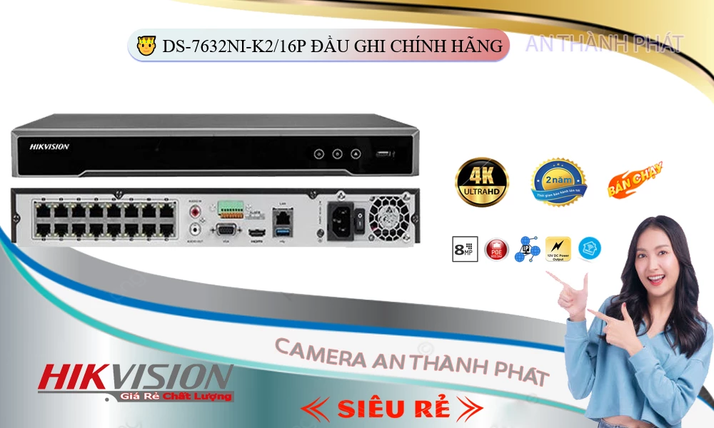 Đầu Thu DS-7632NI-K2/16P Hikvision