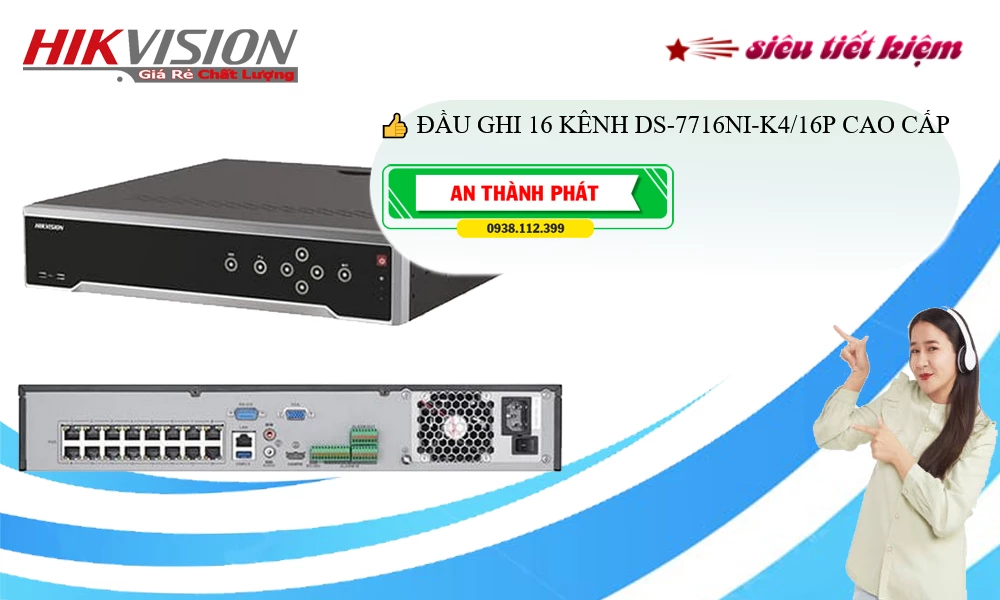 DS-7716NI-K4/16P Sắc Nét Hikvision ✅