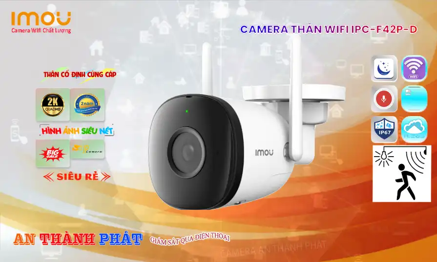 Camera An Ninh  Wifi Imou IPC-F42P-D Sắt Nét