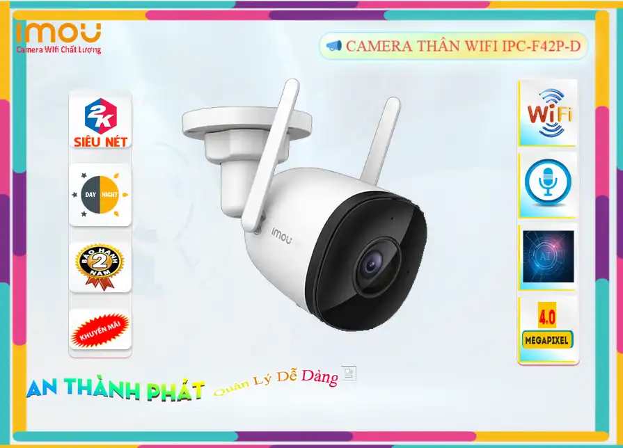 Camera An Ninh  Wifi Imou IPC-F42P-D Sắt Nét