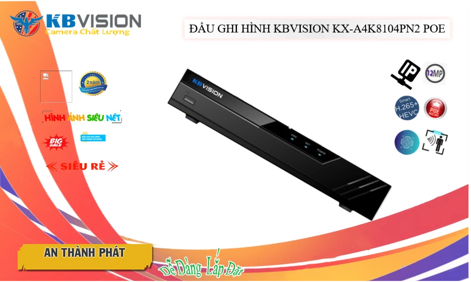Đầu Ghi Camera KX-A4K8104PN2 KBvision giá rẻ chất lượng cao Đầu Ghi Camera KX-A4K8104PN2 KBvision giá rẻ chất lượng cao