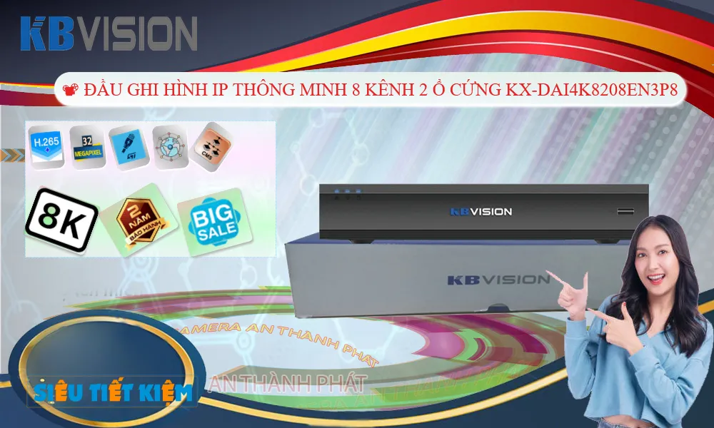 KX-DAi4K8208EN3P8 Đầu ghi Camera KBvision