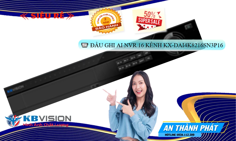 Đầu Ghi Camera KX-DAi4K8216SN3P16 KBvision Chất Lượng Đầu Ghi Camera KX-DAi4K8216SN3P16 KBvision Chất Lượng