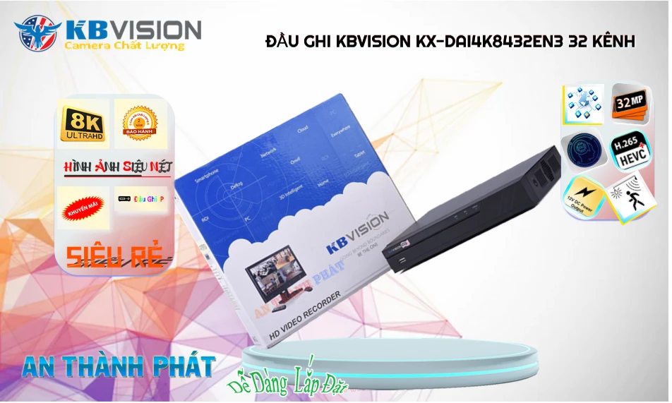 KX-DAi4K8432EN3 Đầu ghi Camera KBvision Giá rẻ KX-DAi4K8432EN3 Đầu ghi Camera KBvision Giá rẻ