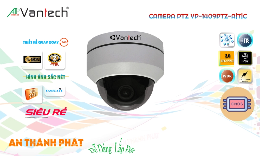 VP-1409PTZ-A|T|C HD Anlog Camera Giám Sát Giá tốt