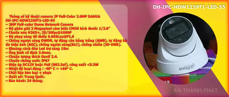 Camera IP dahua DH-IPC-HDW1239T1-LED-S5