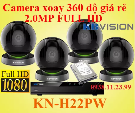 Lắp camera xoay 360 độ giá rẻ , camera xoay 360 độ , camera KN-H22PW , KN-H22PW , H22PW
